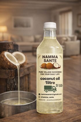 Coconut Oil, Nariyal Tel, Copra Oil, Virgin Coconut Oil, Cold Pressed Coconut Oil 1litre