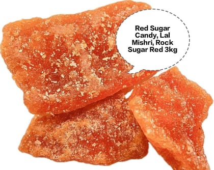 Red Sugar Candy, Lal Mishri, Rock Sugar Red, Red Khadi Sakhar, Red Batasha 3kg