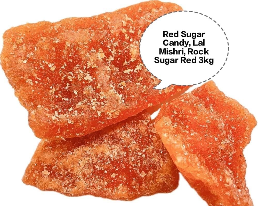 Red Sugar Candy, Lal Mishri, Rock Sugar Red, Red Khadi Sakhar, Red Batasha 3kg