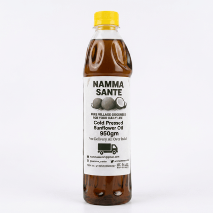 Cold Press Sunflower Oil, Cold Pressed Sunflower Oil, Wood Pressed Sunflower Oil, Virgin Sunflower Oil, Natural Sunflower Cooking Oil 950gm