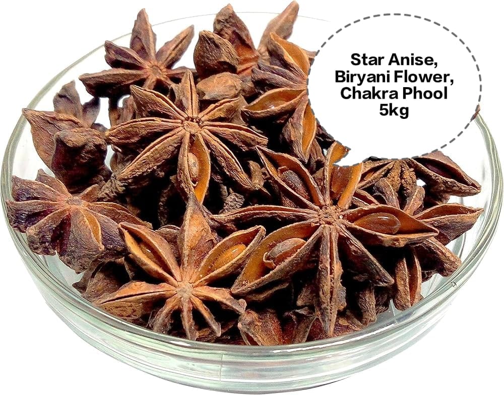 Star Anise, Biryani Flower, Chakra Phool, Anas Phool, Badian 5kg
