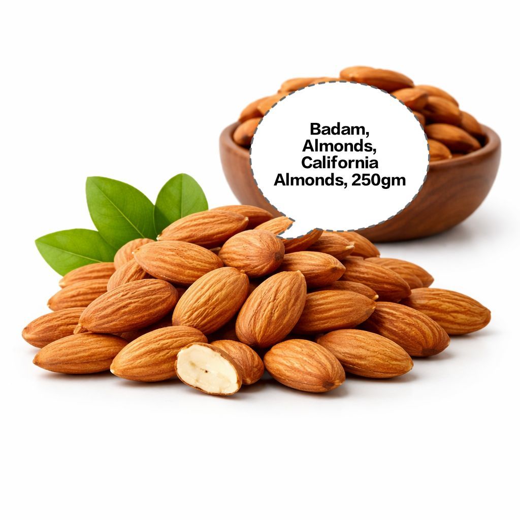 Badam, Almonds, California Almonds, Premium Badam, Dry Fruits Almonds 250gm
