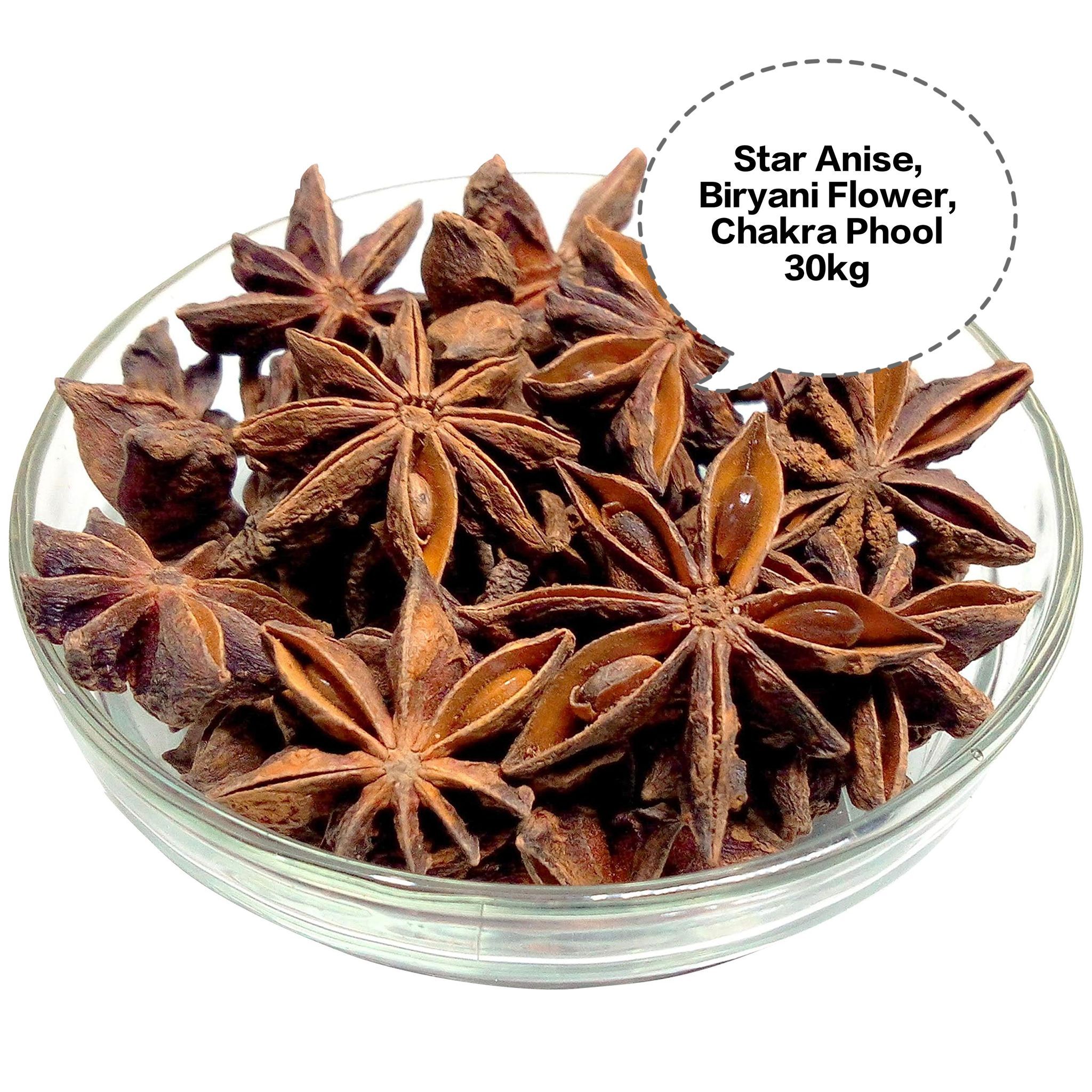 Star Anise, Biryani Flower, Chakra Phool, Anas Phool, Badian 30kg