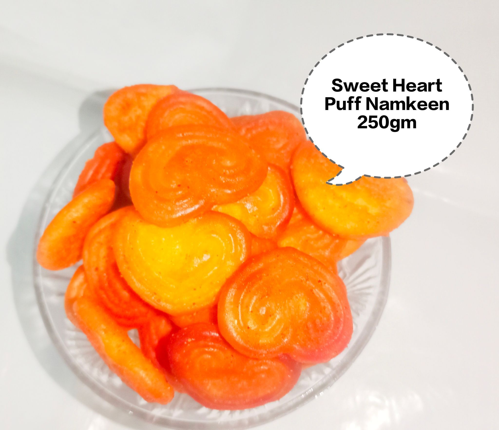 Sweet Heart Puff Namkeen, Sweet Spicy Puff Snack, Heart Shape Corn Puff, Sweet & Salty Heart Puff, Masala Heart Puff 250gm