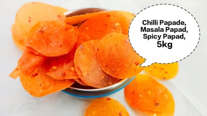 Chilli Papade, Masala Papad, Spicy Papad, Red Chilli Papad, Mirchi Papad 5kg