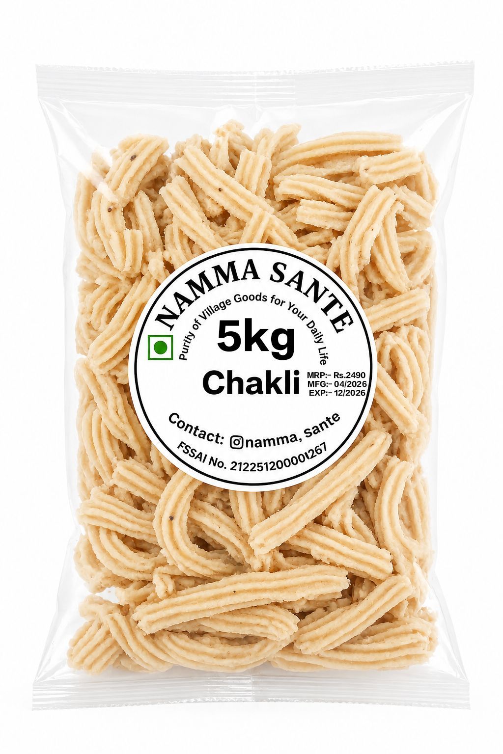 Chakli, Plain Chakli, Butter Chakli, Murukku, Rice Chakli 5kg