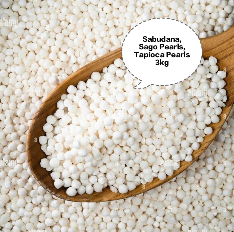 Sabudana, Sago Pearls, Tapioca Pearls, Javvarisi, Sabu Dana 3kg