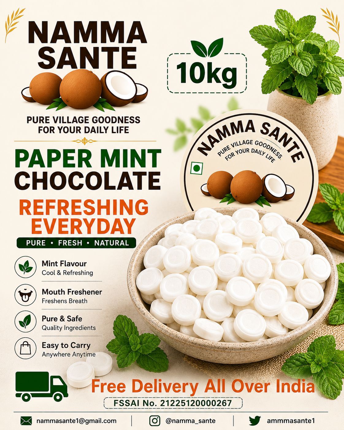 Paper Mint Chocolate, Mint Candy, Peppermint Tablet, Mouth Freshener Mint, Cooling Mint Chocolate 10kg