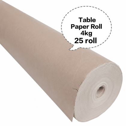 Table Paper Roll 4kg, Kraft Table Paper Roll 4kg, Disposable Table Paper Roll, Restaurant Table Paper Roll, Food Serving Paper Roll 4kg×25roll
