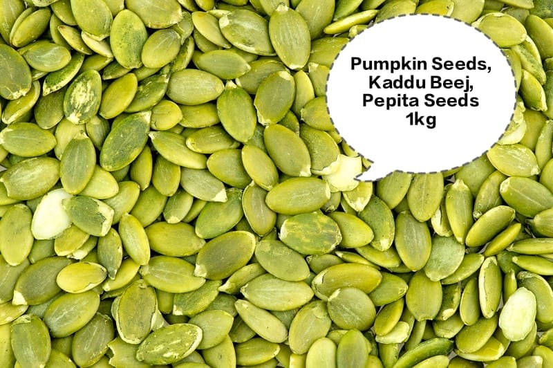 Pumpkin Seeds, Kaddu Beej, Pepita Seeds, Green Pumpkin Kernels, Cucurbita Seeds 1kg