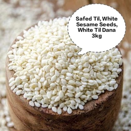 Safed Til, White Sesame Seeds, White Til Dana, Til Seeds, Gingelly Seeds 3kg