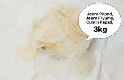 Jeera Papad, Jeera Fryums, Cumin Papad, Jeera Papad Fryums, Indian Jeera Papad 3kg