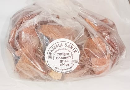 Coconut Shell Chips, Coconut Shell Pieces, Broken Coconut Shells, Copra Shell Chips, Coconut Husk Chips 700gm