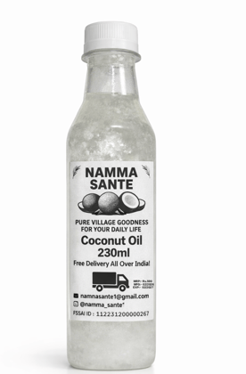 Coconut Oil, Nariyal Tel, Copra Oil, Virgin Coconut Oil, Cold Pressed Coconut Oil 230gm