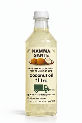 Coconut Oil, Nariyal Tel, Copra Oil, Virgin Coconut Oil, Cold Pressed Coconut Oil 1litre 