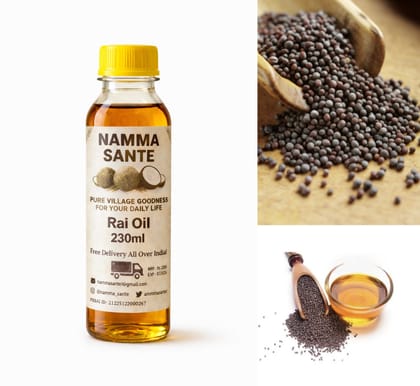 Rai Oil, Mustard Oil, Sarson Tel, Kachi Ghani Mustard Oil, Pure Mustard Cooking Oil 230gm