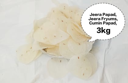 Jeera Papad, Jeera Fryums, Cumin Papad, Jeera Papad Fryums, Indian Jeera Papad 3kg