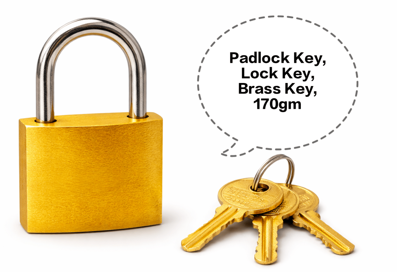 Padlock Key, Lock Key, Brass Key, Door Lock Key, Chabi Key 170gm