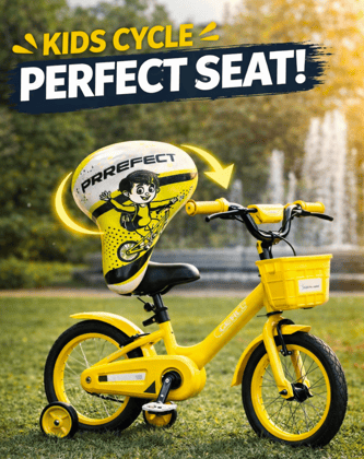 Kids Cycle Seat, Children Bicycle Saddle, Soft Cushion Seat, Cartoon Cycle Seat, Comfortable Kids Bike Seat 270gm 1pieces 