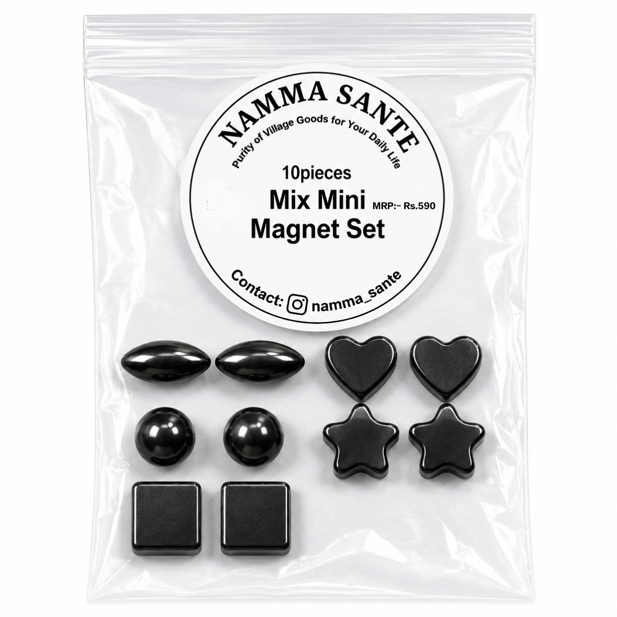 Mix Mini Magnet Set, Mini Shape Magnet Set, Metallic Mini Magnet, Magnetic Shape Mini Set, Multi Shape Mini Magnet 10piec 