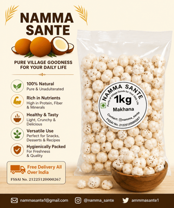 Makhana, Fox Nuts, Lotus Seeds, Phool Makhana, Gorgon Nut 1kg
