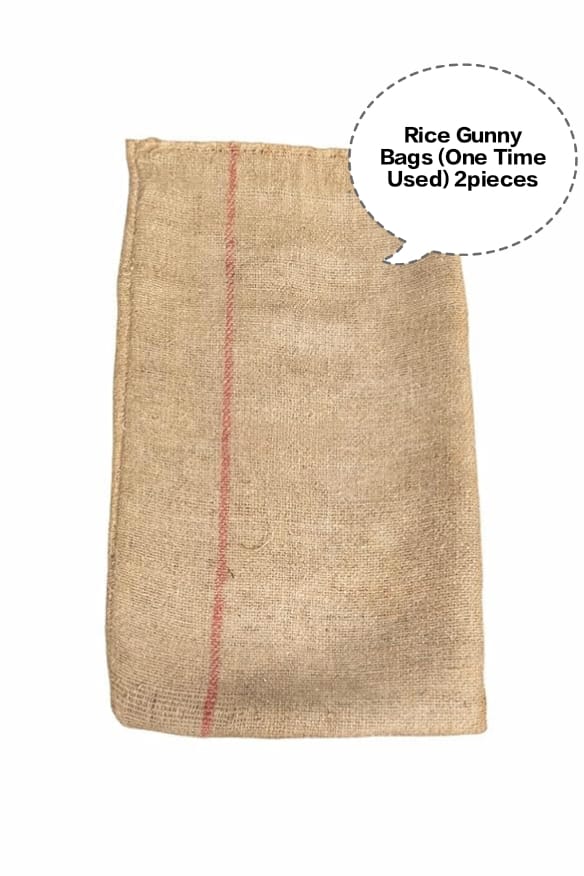 Rice Gunny Bag, Jute Rice Bag, Gunny Sack, Jute Storage Bag, Grain Storage Bag  (One Time Used) 2pieces