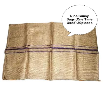 Rice Gunny Bag, Jute Rice Bag, Gunny Sack, Jute Storage Bag, Grain Storage Bag  (One Time Used) 30pieces