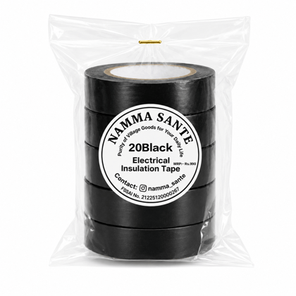 Electrical Insulation Tape, PVC Insulation Tape, Electrical Tape Roll, Wire Insulation Tape, PVC Electrical Tape 20Black 20pieces 