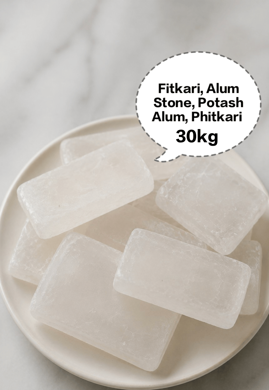 Fitkari, Alum Stone, Potash Alum, Phitkari, Crystal Alum 30kg
