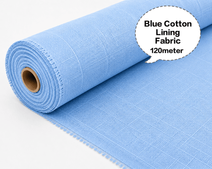 Blue Cotton Lining Fabric, Neeli Cotton Lining Kapda, Neela Cotton Astar Kapda, Neeli Lining Batte, Blue Cotton Inner Fabric 120meter 