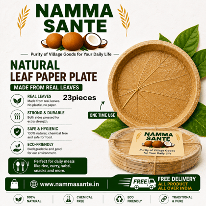 Natural Leaf Paper Plate, Leaf Paper Plate, Disposable Leaf Plate, Eco Friendly Leaf Plate, Biodegradable Leaf Plate 23pieces 