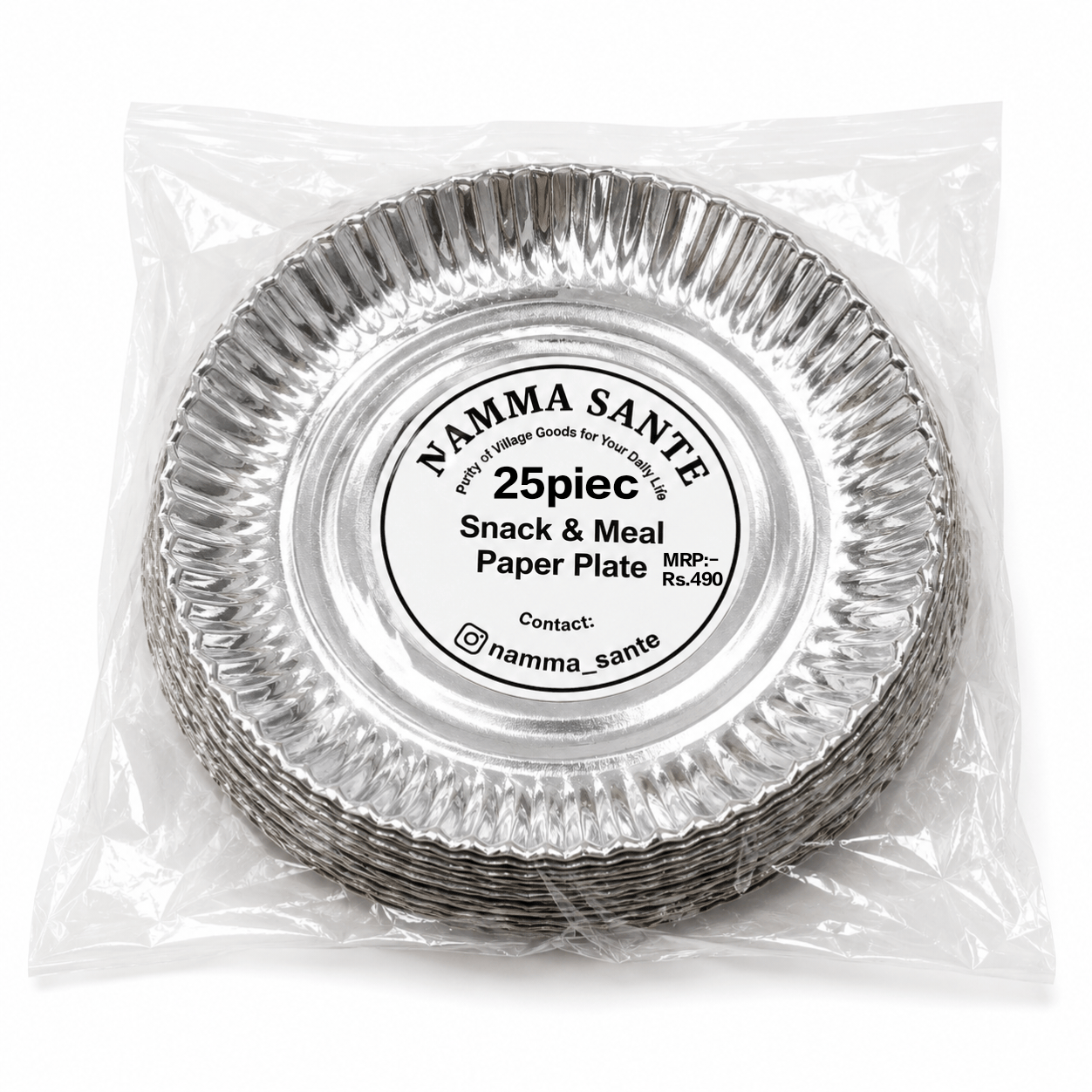 Snack & Meal Paper Plate, Medium Paper Plate, Regular Paper Plate, Multipurpose Paper Plate, Disposable Meal Plate 25piec