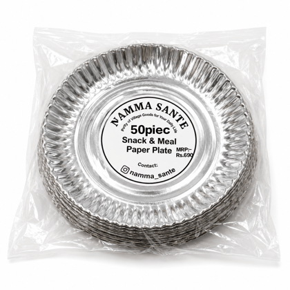 Snack & Meal Paper Plate, Medium Paper Plate, Regular Paper Plate, Multipurpose Paper Plate, Disposable Meal Plate 50piec