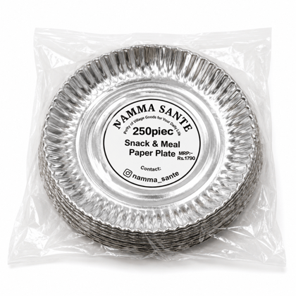Snack & Meal Paper Plate, Medium Paper Plate, Regular Paper Plate, Multipurpose Paper Plate, Disposable Meal Plate  250piec