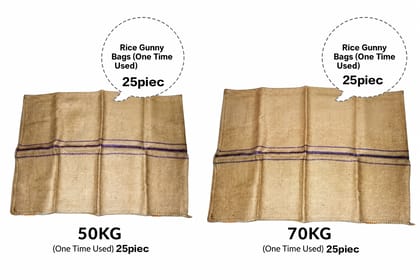 Rice Gunny Bag, Jute Rice Bag, Gunny Sack, Jute Storage Bag, Grain Storage Bag  (One Time Used) 50kg 25piec+70kg 25piec 50pieces