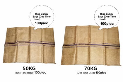 Rice Gunny Bag, Jute Rice Bag, Gunny Sack, Jute Storage Bag, Grain Storage Bag  (One Time Used) 50kg 100piec+70kg 100piec 200pieces