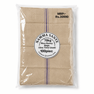 Rice Gunny Bag, Jute Rice Bag, Gunny Sack, Jute Storage Bag, Grain Storage Bag  (One Time Used) 70kg 100pieces