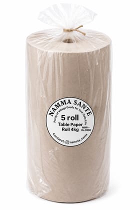 Table Paper Roll 4kg, Kraft Table Paper Roll 4kg, Disposable Table Paper Roll, Restaurant Table Paper Roll, Food Serving Paper Roll 4kg×5roll 