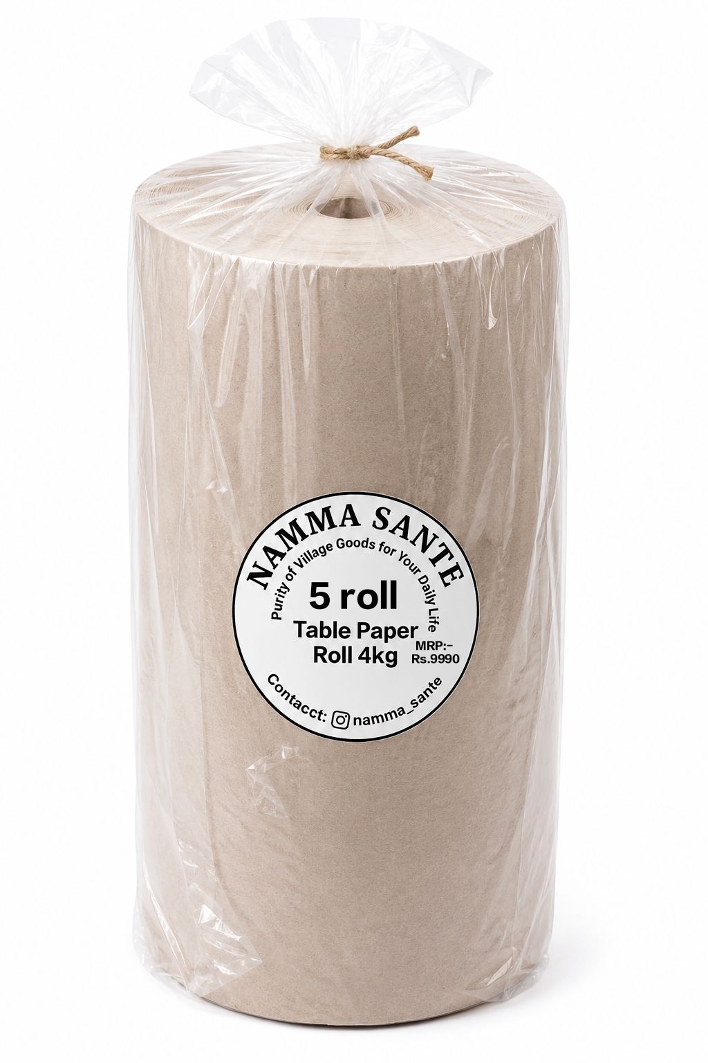 Table Paper Roll 4kg, Kraft Table Paper Roll 4kg, Disposable Table Paper Roll, Restaurant Table Paper Roll, Food Serving Paper Roll 4kg×5roll 