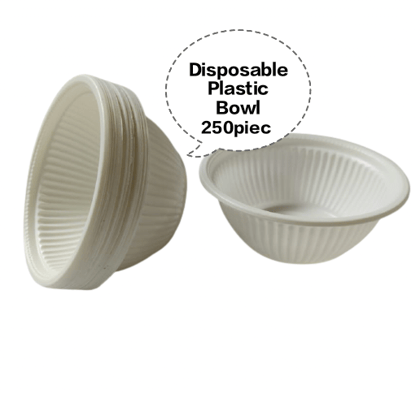 Disposable Plastic Bowl, Plastic Serving Bowl, White Disposable Bowl, Food Grade Plastic Bowl, Small Disposable Snack Bowl 250 Piec 