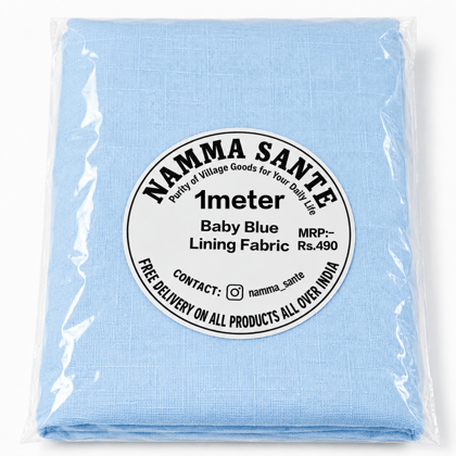 Blue Cotton Lining Fabric (Bada Panna), Blue Cotton Lining Fibre (Bada Panna), Blue Lining Cloth (Bada Panna), Soft Blue Cotton Lining (Bada Panna), Blue Garment Lining Fabric (Bada Panna)