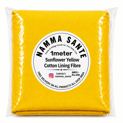 Sunflower Yellow Cotton Lining Fibre – Bada Panna, Sunflower Yellow Cotton Lining Fabric, Yellow Cotton Lining Cloth, Cotton Inner Lining Fabric, Cotton Lining Material