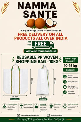 Reusable PP Woven Shopping Bag – 10 kg Capacity, PP Woven Grocery Shopping Bag, Heavy Duty PP Carry Bag, Multipurpose Reusable Shopping Bag, Eco-Friendly Woven Carry Bag