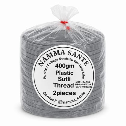 Plastic Sutli Thread, Mangal Sutali, PP Packing Twine, Polypropylene Packing Thread, Plastic Packing Sutli 400gm 2pieces