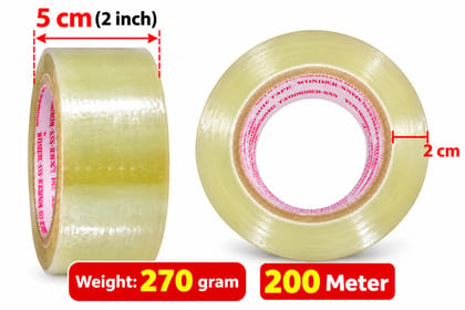Transparent Packing Tape 2inch 200Metre | BOPP Packing Tape 2inch 200Metre | Clear Adhesive Tape 2inch 200Metre | Parcel Packing Tape 2inch 200Metre | Self Adhesive Packing Tape 2inch 200Metre