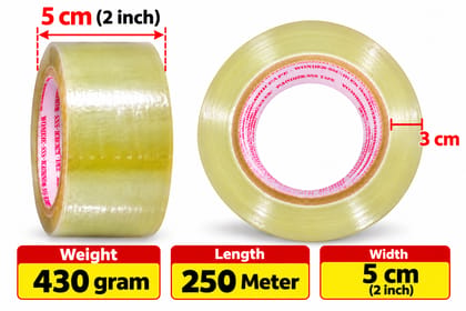 Transparent Packing Tape 2inch 250Metre 3cm | BOPP Packing Tape 2inch 250Metre 3cm | Clear Adhesive Tape 2inch 250Metre 3cm | Parcel Packing Tape 2inch 250Metre 3cm | Self Adhesive Packing Tape 2inch 250Metre 3cm