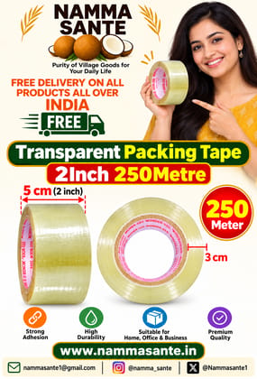 Transparent Packing Tape 2inch 250Metre 3cm | BOPP Packing Tape 2inch 250Metre 3cm | Clear Adhesive Tape 2inch 250Metre 3cm | Parcel Packing Tape 2inch 250Metre 3cm | Self Adhesive Packing Tape 2inch 250Metre 3cm