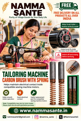 Tailoring Machine Carbon Brush with Spring | Sewing Machine Motor Carbon Brush 