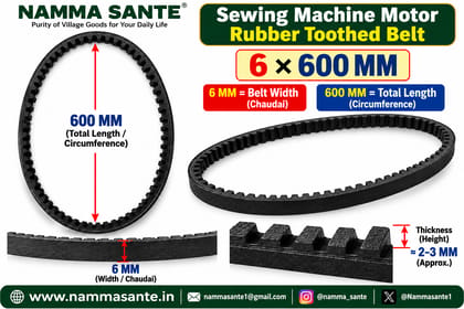 6×600mm Sewing Machine Motor Rubber Toothed Belt 