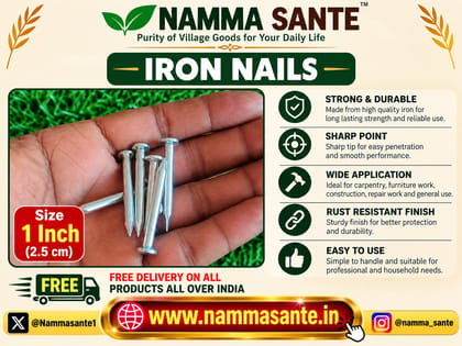 Heavy Duty Steel Concrete Nails 1 Inch | 1 Inch Concrete Nails | Hardened Steel Nails | Hard Wall Nails | Concrete Wall & Beam Nails